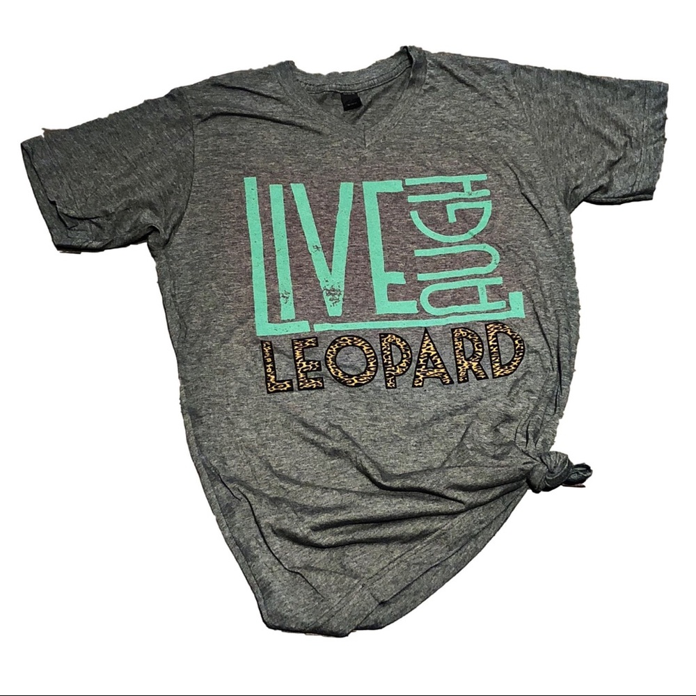 Live laugh leopard tee